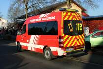 Feuerwehr Glauburg Mercedes Benz Sprinter ELW am 02.01.22 beim Bahnhof zur Wasserversorgung einer Dampflok 