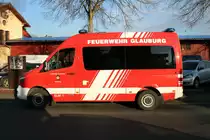 Feuerwehr Glauburg Mercedes Benz Sprinter ELW am 02.01.22 beim Bahnhof zur Wasserversorgung einer Dampflok