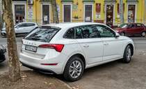 Rückansicht: Skoda Scala, gesehen in Dezember 2020.