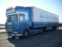 Niederlndischer SCANNIA-LKW am 23.April 2009 im Industriegebiet von Bergen/Rgen.