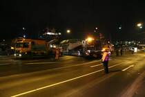 Spedition Kübler Schwertransport Selbstfahrer am 12.01.22 bei einen Schwertransport in Frankfurt am Main