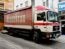 MAN 18.232silent von Ritterbräu beim einer Zustelltour in Ried; 130102