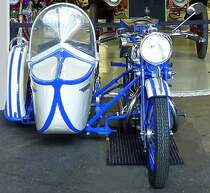 Dollar 500, französisches Oldtimer-Motorrad mit Beiwagen, Autosammlung Steim, Aug.2014