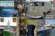 ZOLL-VW-Transporter  T1  mit Kennzeichen HH-1000 am 13.07.2019 beim 10. Tag der Küstenwache in Neustadt / Holstein. Der  VW-Bulli  ist Baujahr 1962