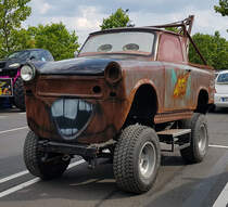 =Sachsenring Trabant von Stunt-Event KORTHOFF steht im August 2021 in Kassel