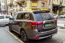 Rückansicht: Mitsubishi Outlander PHEV (Plugin Hybrid Electric Vehicle). Foto: 12.2020