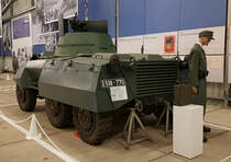 =Sonderwagen des Bundesgrenzschutz Ford Greyhound M 8 steht in der Wanderausstellung im Grenzmuseum Point Alpha anl. des Geburtstages  70 Jahre vom Bundesgrenzschutz zur Bundespolizei , 10-2021