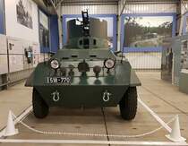 =Sonderwagen des Bundesgrenzschutz Ford Greyhound M 8 steht in der Wanderausstellung im Grenzmuseum Point Alpha anl. des Geburtstages  70 Jahre vom Bundesgrenzschutz zur Bundespolizei , 10-2021