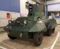 =Sonderwagen des Bundesgrenzschutz Ford Greyhound M 8 steht in der Wanderausstellung im Grenzmuseum Point Alpha anl. des Geburtstages  70 Jahre vom Bundesgrenzschutz zur Bundespolizei , 10-2021