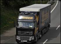 VOLVO FH16 610PS der sterreichischen HAIGER Spedition. Hier bei Ldenscheid am 04.05.2009.
