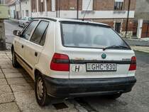 Rückansicht: Skoda Felicia. Die Aufnahme stammt vom 12.2020.