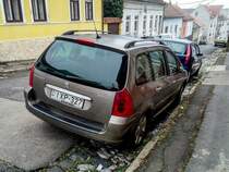 Rückansicht: Peugeot 307 SW in der Farbe Dolomites. Foto: 12.2020