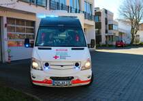 WAS Elektro RTW Testfahrzeug in Diensten des DRK Frankfurt an der Wache 11 in Enkheim am 19.03.22 Danke an das Team für das spontane Shooting