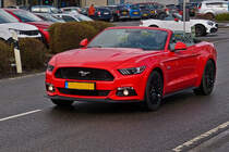 Am frühen kühlen morgen startet dieser Ford Mustang Cabrio Open Air zu einer Rundfahrt. 04.2022