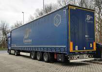 =DAF XF-Sattelzug der Spedition DROZDA aus Polen rastet an der A 7, 01-2022