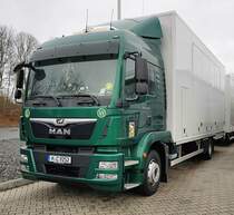 =MAN TGM-Motorwagen steht zur Rast auf dem Autohof Fulda, 01-2022