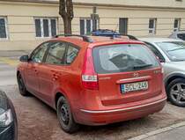 Rückansicht: Hyundai i30CW Sienna Orange. März 2021.