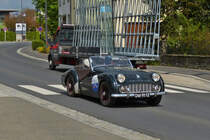 Triumph TR 3, gesehen bei einer Rundfahrt durch den Norden von Luxemburg. 04.2022