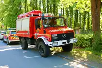 Feuerwehr Groß Zimmern Mercedes Benz Unimog U1300 RW am 07.05.22 bei einer Waldbrandübung in Groß Zimmern