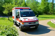 Die Johanniter IVECO Daily GW-L am 07.05.22 bei einer Waldbrandübung in Groß Zimmern