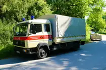 Die Johanniter Mercedes Benz LKW am 07.05.22 bei einer Waldbrandübung in Groß Zimmern