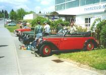 DKW F8, IFA F8, DKW F5, und Wartburg 312 in Frankenberg, 29.05.04
