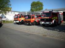 Feuerwehrparade vor der Feuerwehrwache in Bergen/Rgen am 09.Mai 2009. 