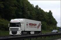 DAF XF105.460SCC  SuperSpaceCab  der WEMHOFF Transport GmbH.
