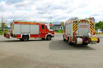 Feuerwehr Neu-Isenburg MAN TGM HLF1 (Florian Isenburg 1/46-1) und MAN TGM HLF2 (Florian Isenburg 1/46-2) am 21.05.22 bei einen Fototermin