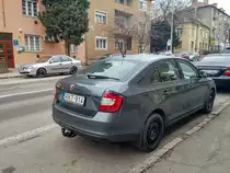 Rückansicht: Skoda Rapid. FOto: Januar 2021.