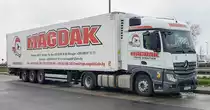 =MB Actros-Sattelzug der Spedition MAGDAK aus Bulgarien rastet im April 2022 an der A3