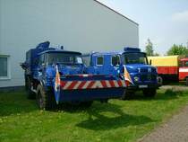 Unimog und Mercedes Rundhauber vom THW beim Oldtimertreffen am Nutzfahrzeugmusseum Hartmannsdorf.