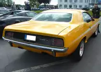Heckansicht eines Plymouth CUDA der Modelljahre 1972 bis 1974. Oldtimertreffen Flughafen Essen/Mülheim am 06.06.2022.
