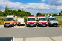 ASB Eschborn Mercedes Benz Sprinter RTW, KTW und MTW am 11.06.22 in Eschborn beim der offenen Tür der Feuerwehr