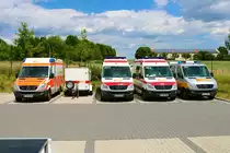 ASB Eschborn Mercedes Benz Sprinter RTW, KTW und MTW am 11.06.22 in Eschborn beim der offenen Tür der Feuerwehr