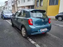 Rückansicht: Nissan Micra K13. Foto: Februar 2021.