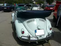 Heckansicht eines VW Typ 15 (Käfer Cabriolet) aus dem Jahr 1956. Oldtimertreffen an der  Alten Dreherei  in Mülheim an der Ruhr am 18.06.2022.