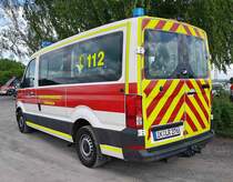 =MAN TGE als Katastrophenschutzfahrzeug des Landes THÜRINGEN eingesetzt beim ASB, gesehen auf dem Parkplatzgelände der RettMobil 2022 in Fulda, 05-2022