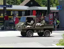 Haflinger unterwegs beim Bahnhof von Sumiswald-Grünen am 11.06.2022