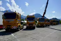 Mehrere MAN von Gyger am 26.6.22 beim Trucker Festival in Interlaken.