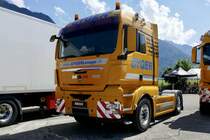 Eine MAN Zugmaschine von Gyger am 26.6.22 beim Trucker Festival Interlaken.