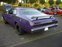 Heckansicht eines Plymouth Duster 340 aus dem Jahr 1971. Treffen  Fast´n loud  in Mülheim an der Ruhr am 01.07.2022.