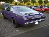 Heckansicht eines Plymouth Duster 340 aus dem Jahr 1971. Treffen  Fast´n loud  in Mülheim an der Ruhr am 01.07.2022.