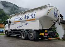 =MAN TGX von WEISS-Mehl nach Belieferung einer Bäckerei in Ramsau im Juni 2022