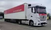 =MB Actros von der Spedition BAIRA steht auf einem Rastplatz an der A 3, 06-2022