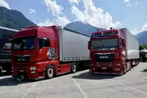 Zwei MAN Sattelzüge von Dischinger Arno am 26.6.22 beim Trucker Festival Interlaken.