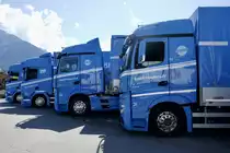 Scania und MB Hängerzüge von Beauch Transporte am 26.6.22 beim Trucker Festival Interlaken.