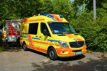 ASB Mannheim Mercedes Benz Sprinter KTW am 18.06.22 bei der Bundesübung des ASB in Mainz am Bereitstellungsraum