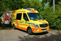 ASB Mannheim Mercedes Benz Sprinter KTW am 18.06.22 bei der Bundesübung des ASB in Mainz am Bereitstellungsraum