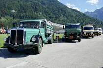 Ein FBW von Ziegelei Rehhag Bern 18 und Saurer Tankaufbau von P. Brechtbühl AG und Autohilfe Glarus am 26.6.22 beim Trucker Festival Interlaken.